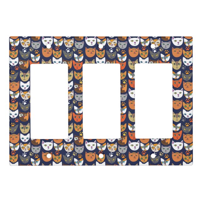 Cats Everywhere Cat Person Light Switch Cover (Front)