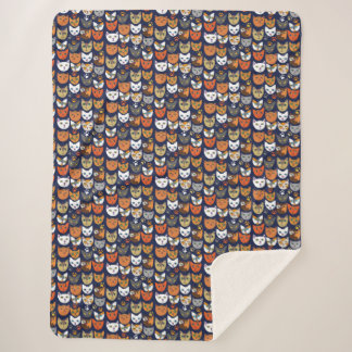 Cats Everywhere Cat Person Sherpa Blanket
