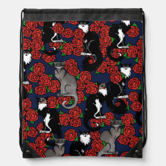 Cats everywhere drawstring bag