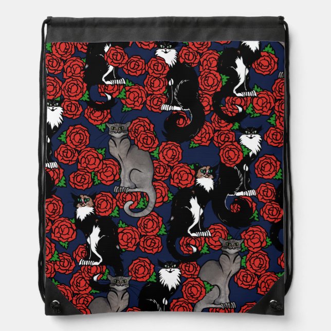 Cats everywhere drawstring bag (Front)