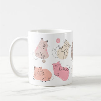Cats expressions printed mug