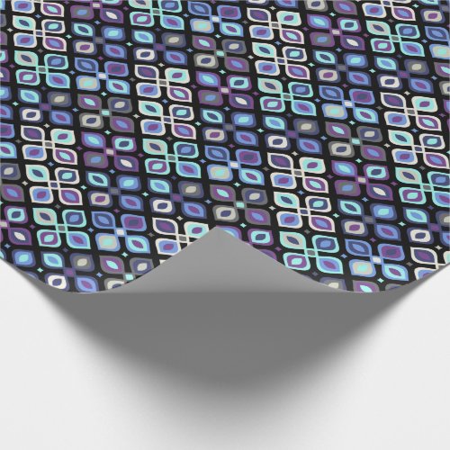 Cats_eye 60s inspired geometric floral wrapping paper