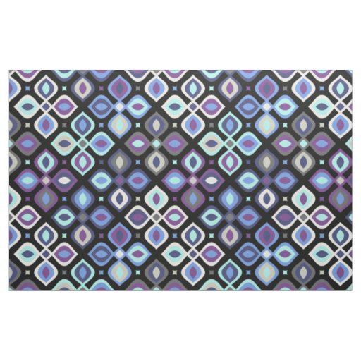 Cats-eye 70's inspired geometric floral fabric