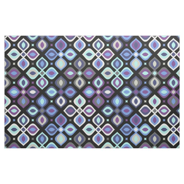 Cats-eye 70's inspired geometric floral fabric (Fat Quarter)