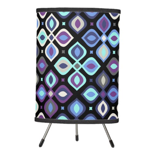 Cats_eye 70s inspired geometric floral tripod lamp