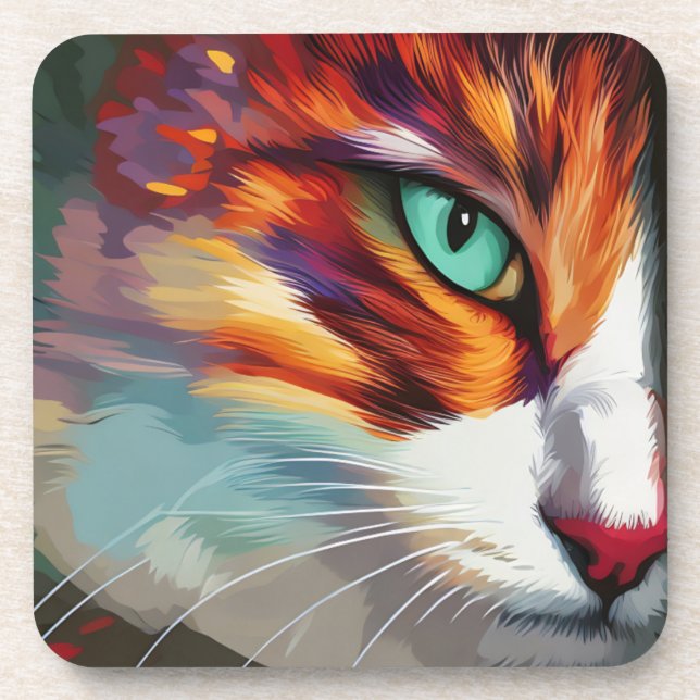 Cat's Eye Design Beverage Coaster (Front)