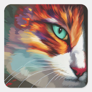 Cat's Eye Design Square Sticker