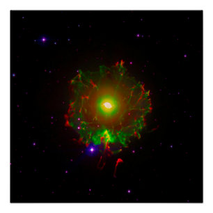 Cat's Eye Nebula or NGC 6543 Color Composite Poster