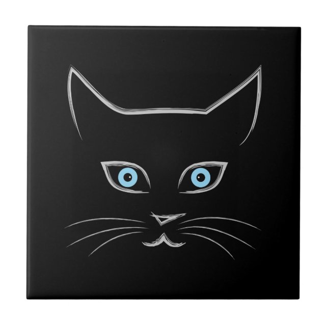 Cat's face ceramic tile (Front)
