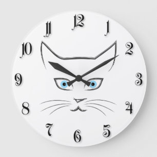 Cat's face large clock