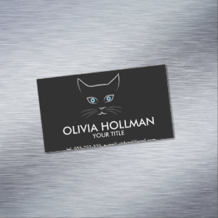 Cat's face magnetic business card
