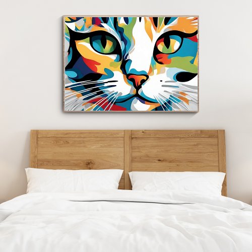Cats Face Modern Art Poster