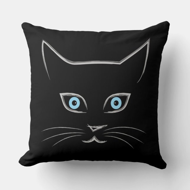 Cat's face throw pillow (Front)