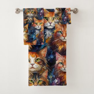Cats Faces Animals Art 