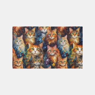Cats Faces Animals Art 