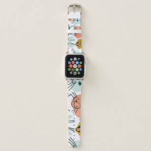 Cats Faces Funny Vintage Pattern. Apple Watch Band