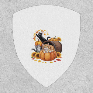 Cats Fall Autumn Pumpkins Thanksgiving Sunflower C Patch