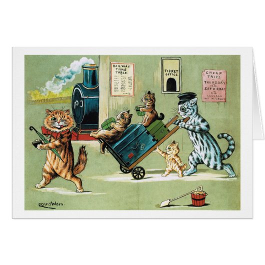 Cats Family's Train Travel, Louis Wain (Front Horizontal)