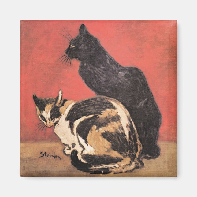 Cats, fine art painting by Theophile Steinlen Magnet (Front)