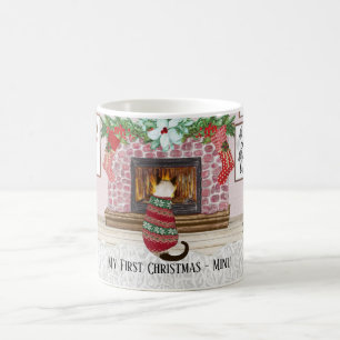 Cat's first christmas personalized coffee mug