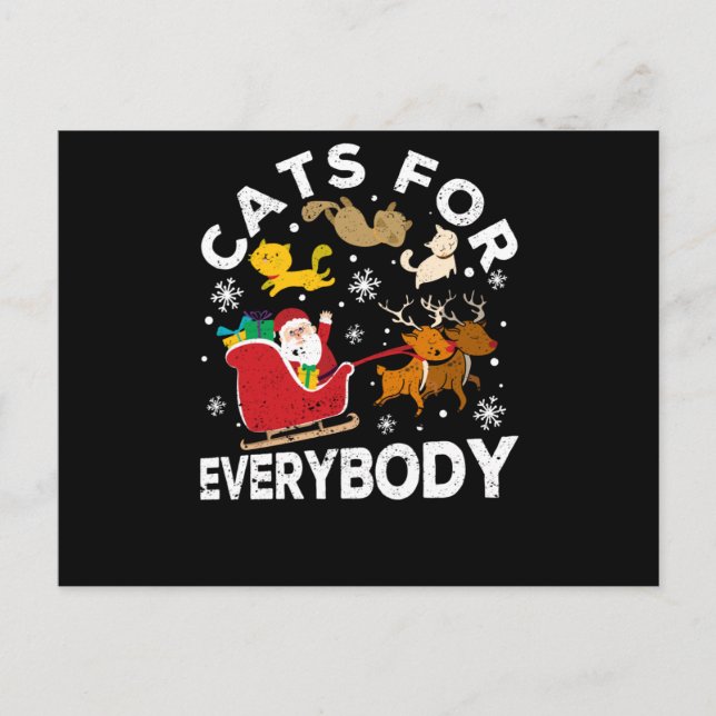 Cats for all Merry Christmas Cat Christmas Postcard (Front)