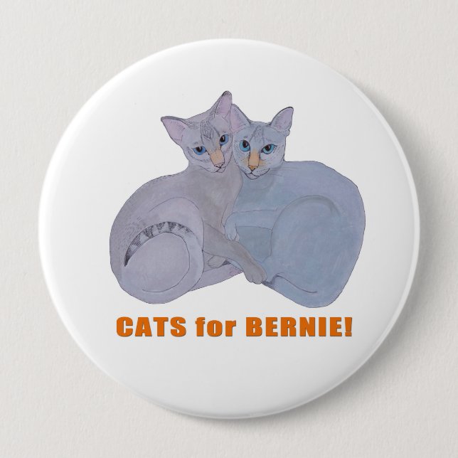 Cats for Bernie! Button (Front)
