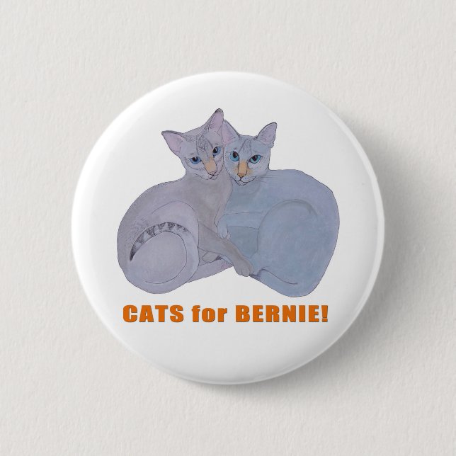 Cats for Bernie! Button (Front)