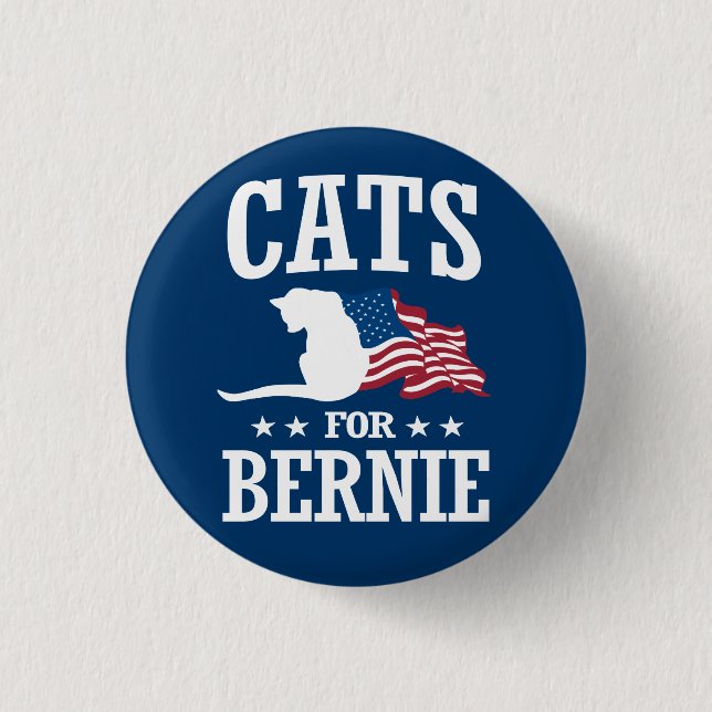 CATS FOR BERNIE SANDERS BUTTON (Front)