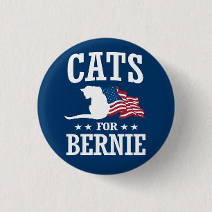 CATS FOR BERNIE SANDERS BUTTON