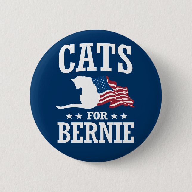 CATS FOR BERNIE SANDERS BUTTON (Front)