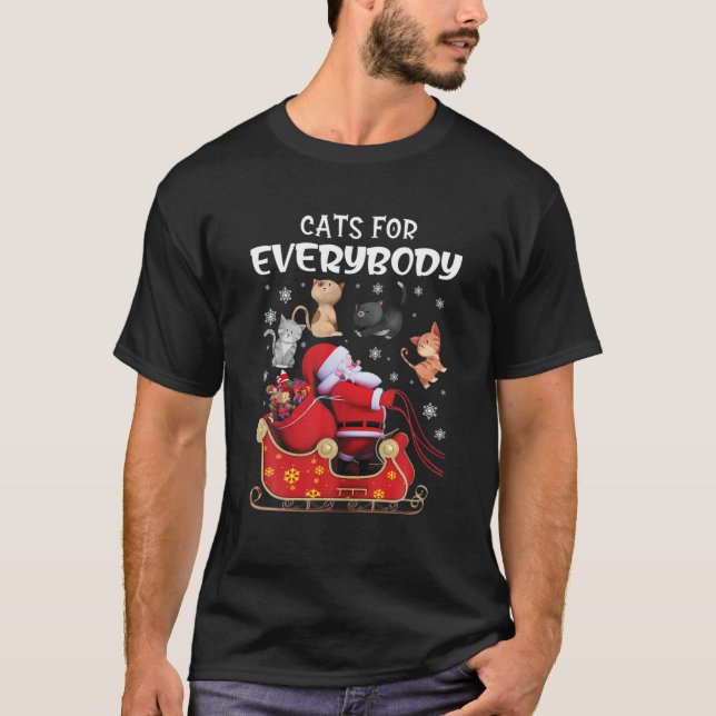 Cats For Everybody Cat Christmas Ugly Christmas T-Shirt (Front)