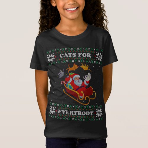 Cats for Everybody Cat Lover Gift Ugly Christmas S T_Shirt