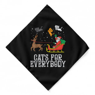 Cats For Everybody Christmas Cat Funny Women Santa Bandana