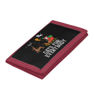 Cats For Everybody Christmas Cat Funny Women Santa Tri-fold Wallet