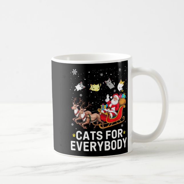 Cats For Everybody Christmas Cat Funny Xmas Cat Lo Coffee Mug (Right)