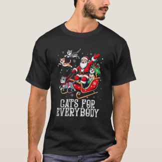 Cats For Everybody Christmas Cat Funny Xmas Men Wo T-Shirt