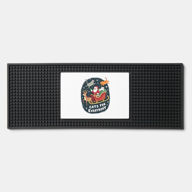 Cats For Everybody Christmas Cat Funny Xmas Women  Bar Mat (Front)