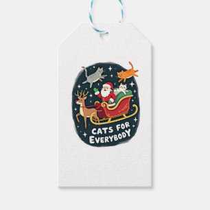 Cats For Everybody Christmas Cat Funny Xmas Women Gift Tags