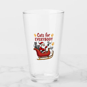 Cats For Everybody Christmas Cat Funny Xmas Women Glass