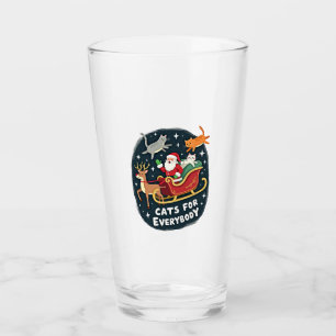 Cats For Everybody Christmas Cat Funny Xmas Women  Glass