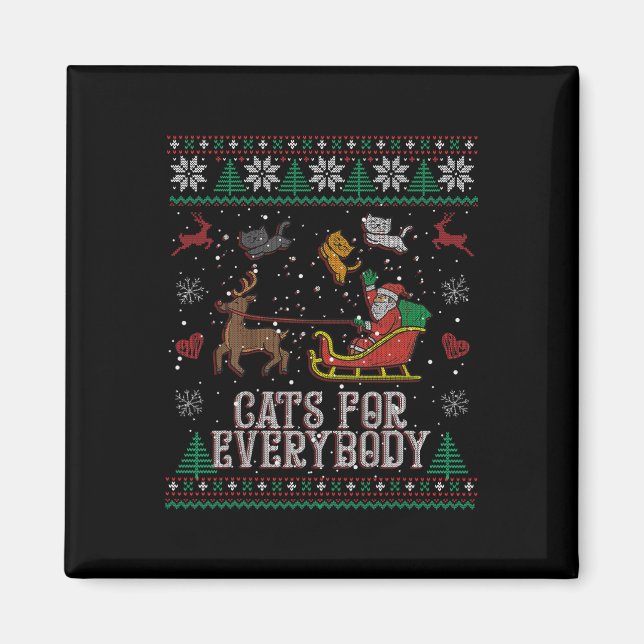 Cats For Everybody Christmas Cat Funny Xmas Women  Magnet (Front)