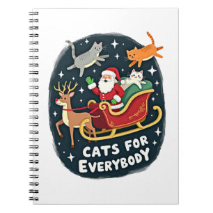 Cats For Everybody Christmas Cat Funny Xmas Women  Notebook