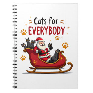 Cats For Everybody Christmas Cat Funny Xmas Women Notebook