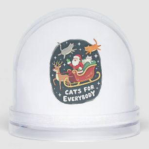 Cats For Everybody Christmas Cat Funny Xmas Women  Snow Globe