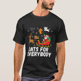 Cats for Everybody Christmas Cat Funny Xmas Women T-Shirt