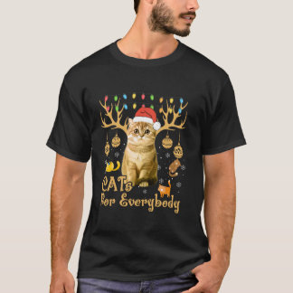 Cats For Everybody Christmas Cat Funny Xmas Women T-Shirt