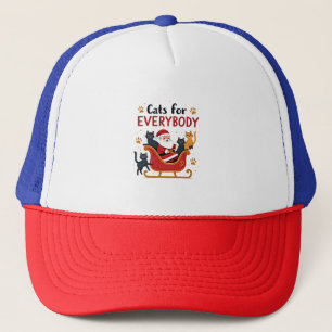 Cats For Everybody Christmas Cat Funny Xmas Women Trucker Hat