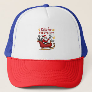 Cats For Everybody Christmas Cat Funny Xmas Women Trucker Hat