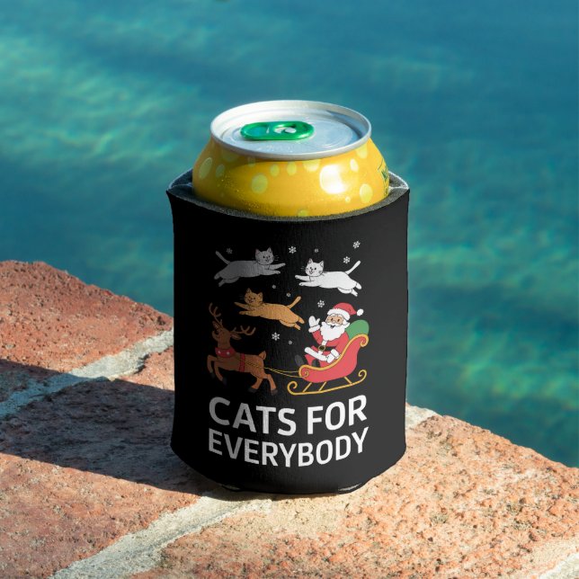 Cats For Everybody Christmas Cat Xmas Santa Can Cooler (In Situ Pool)