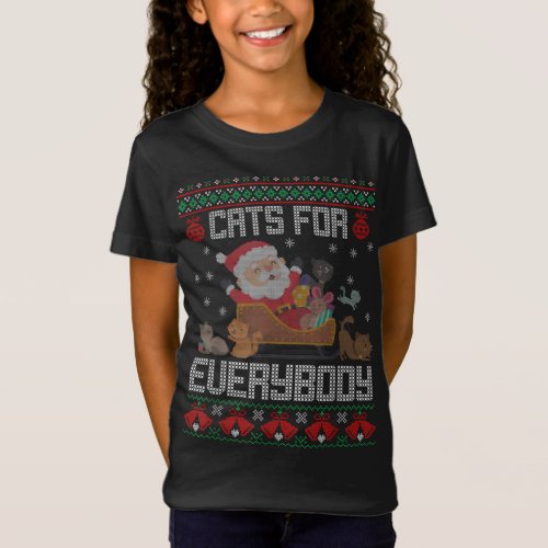 Cats For Everybody Christmas Cute Cat Lover Ugly S T_Shirt